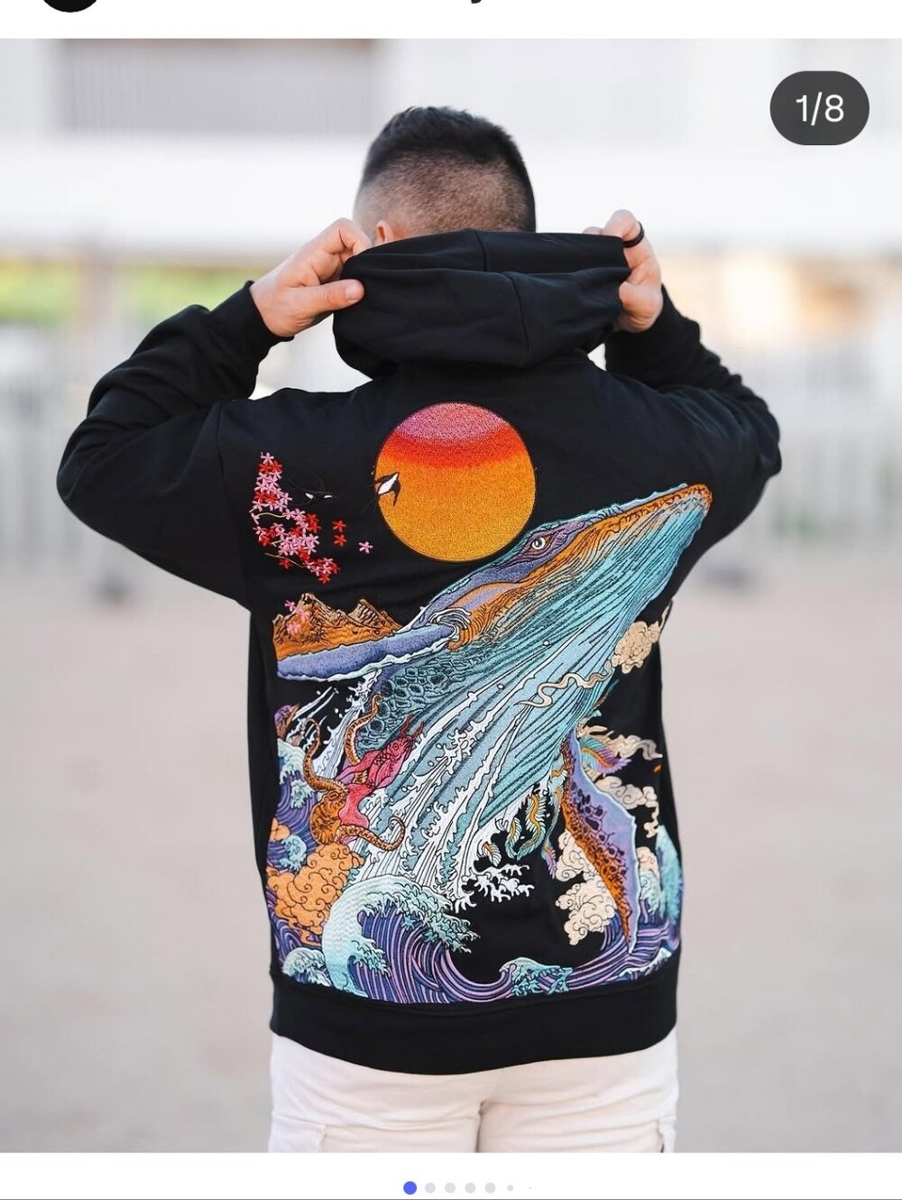 Kidoriman Hoodie with Colorful Whale Graphic